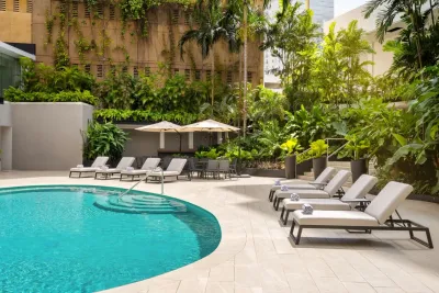 Hotel pool deck
